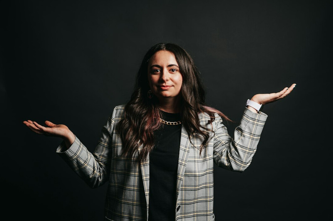 confident person presenting